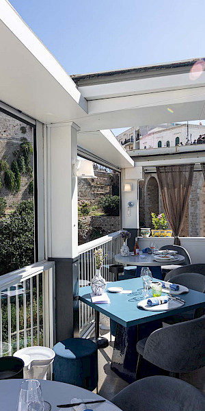 Panorama view Restaurant at Polignano a Mare